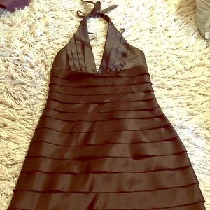 Halter top silk cocktail dress